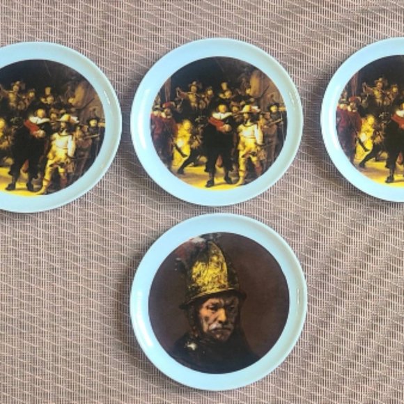 4 Bareuther Waldsassen Bavaria Germany Rembrandt Coaster Pin Dish/Night Watch - Picture 4 of 9